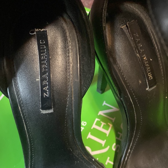 Zara Heels. Black with Leopard Strap. Size 6/36 - Picture 4 of 5
